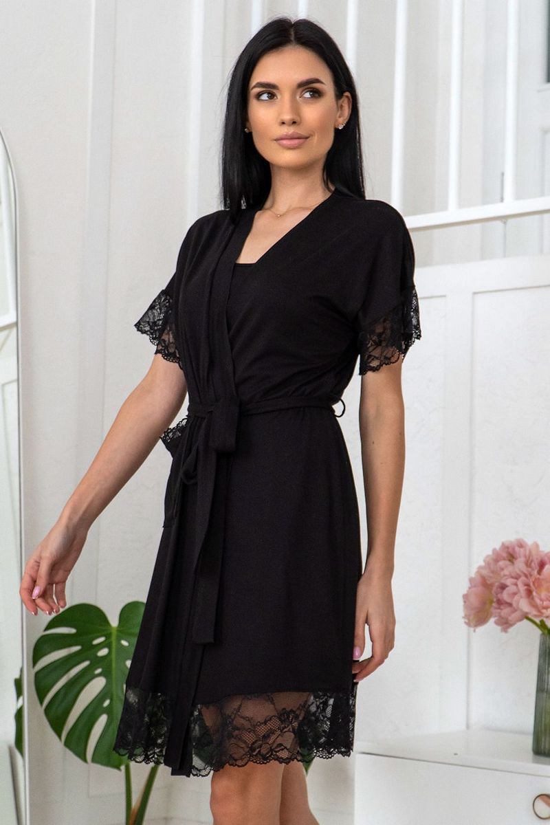 Халат из вискозы Хч1201 black
