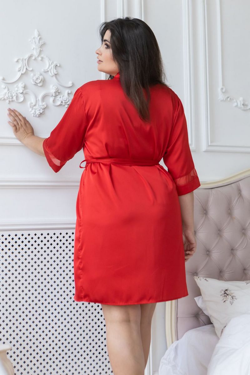 Халат с сеткой Хк1092 red