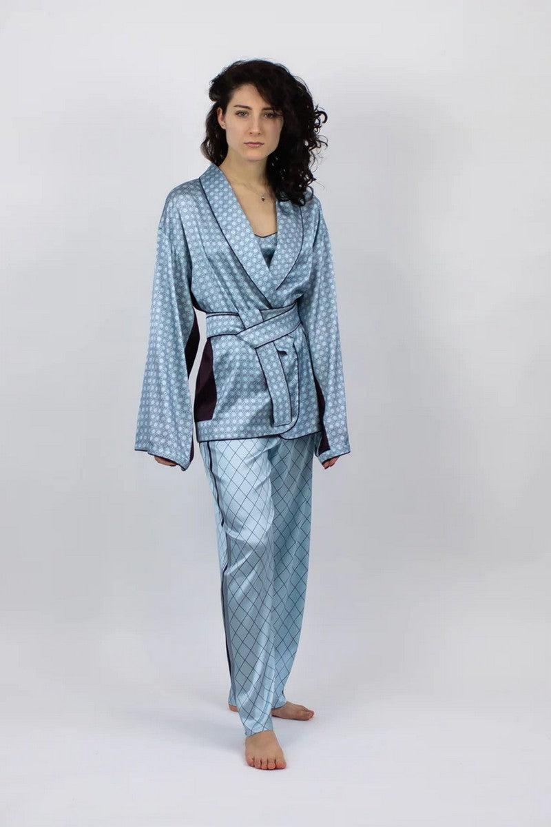 Шелковое кимоно 221401-19 The Lady blue