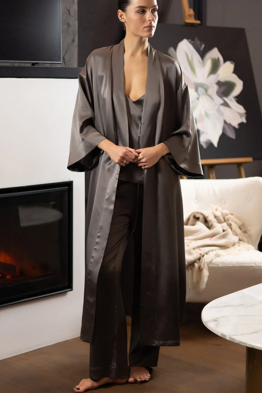 Шелковый халат-кимоно 242207-21 The Lady chocolate
