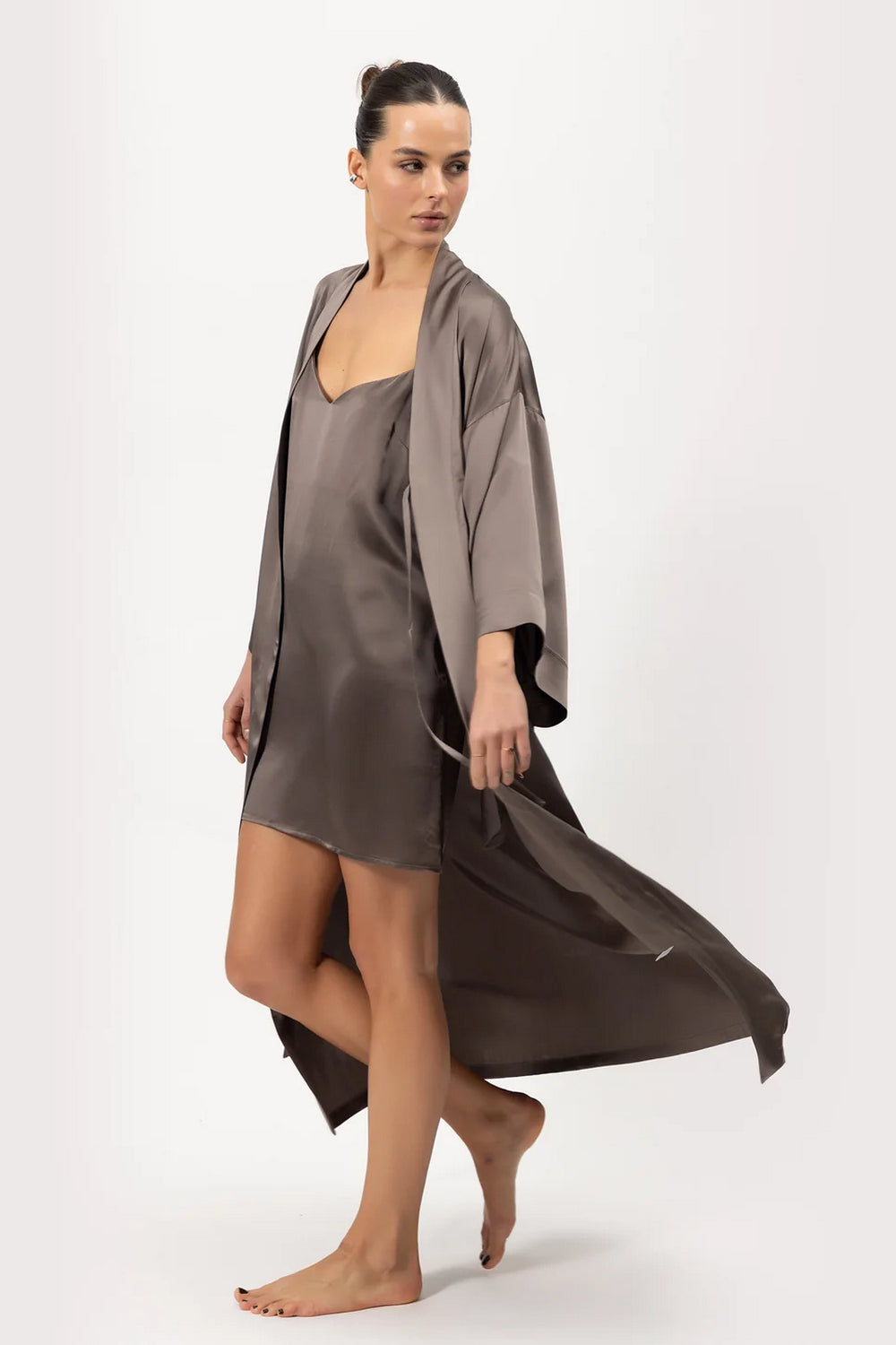 Шелковый халат-кимоно 242207-21 The Lady chocolate