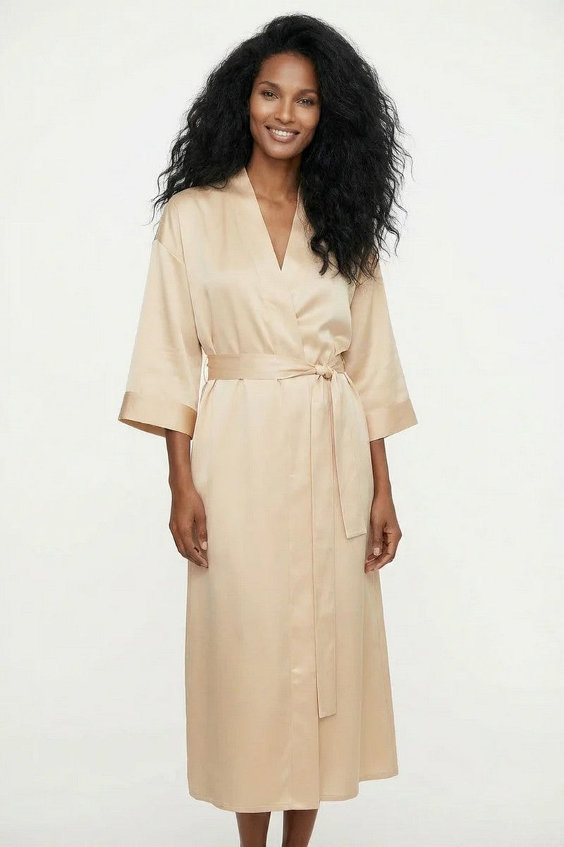 Шелковый халат-кимоно 252207-21 The Lady caramel