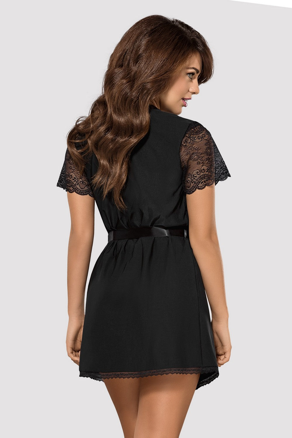 Сексуальный пеньюар с атласным поясом Miamor robe