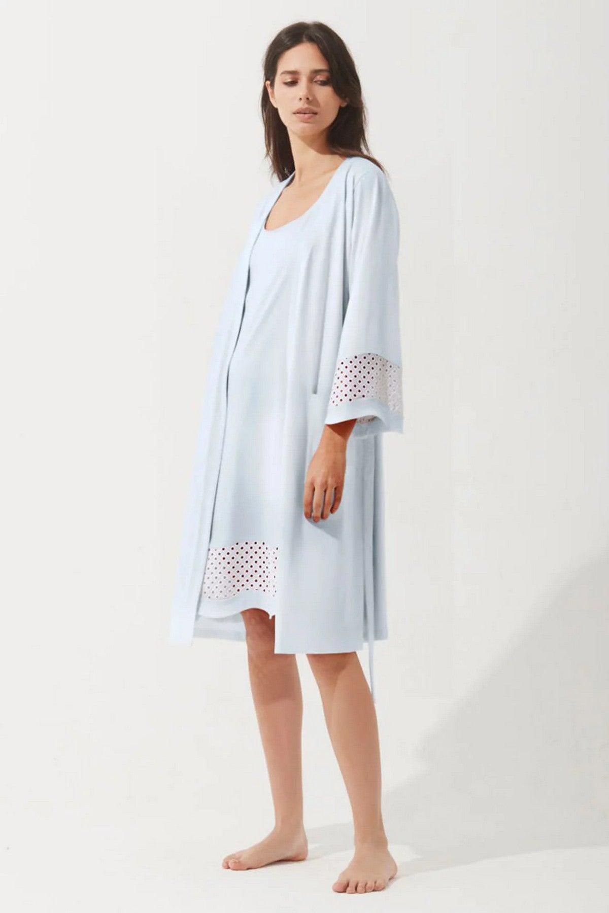 Хлопковый халат Adely Airy Waves blue