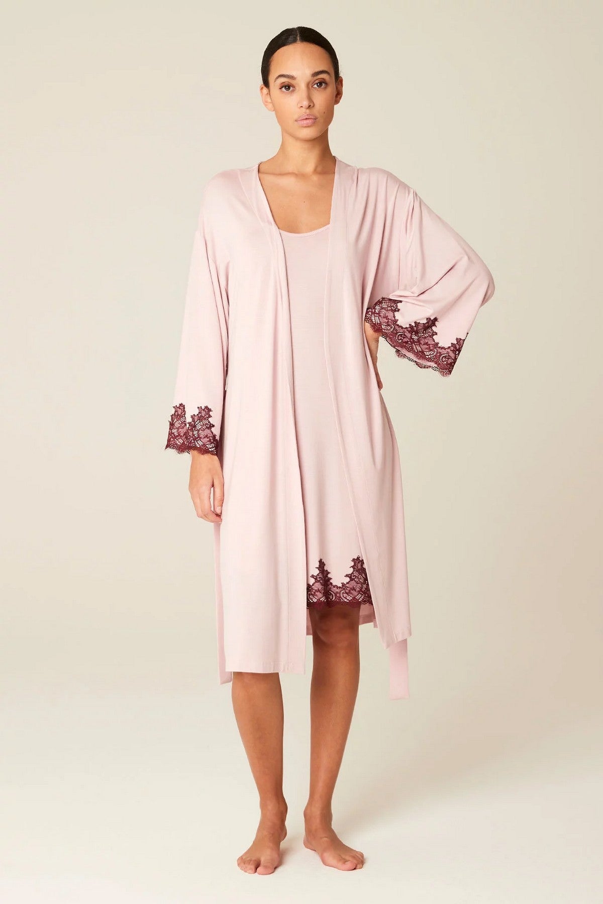 Халат из модала Landy Modern Contrast rose