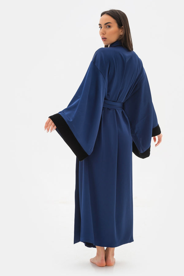 Халат-кимоно с вышивкой Irris P23017 black/blue