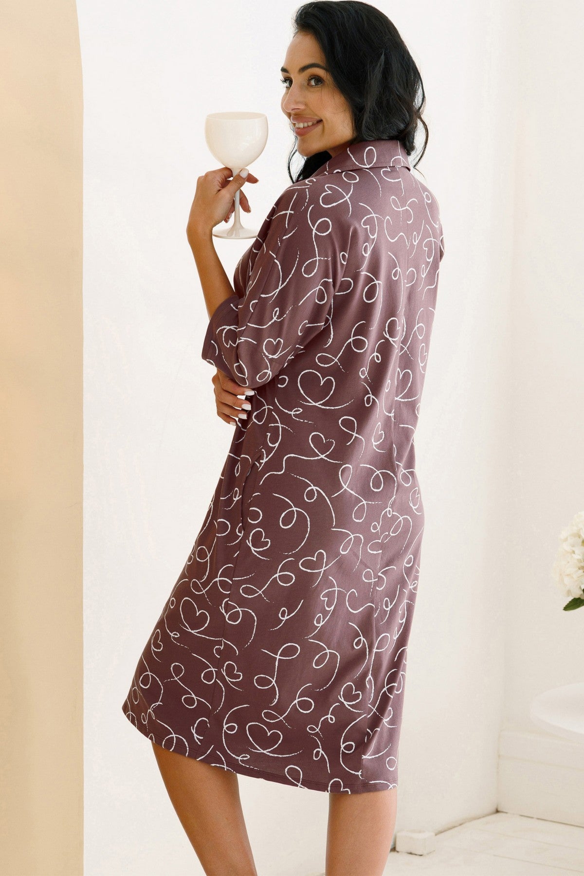 Бавовняний халат на гудзиках 1224/12801