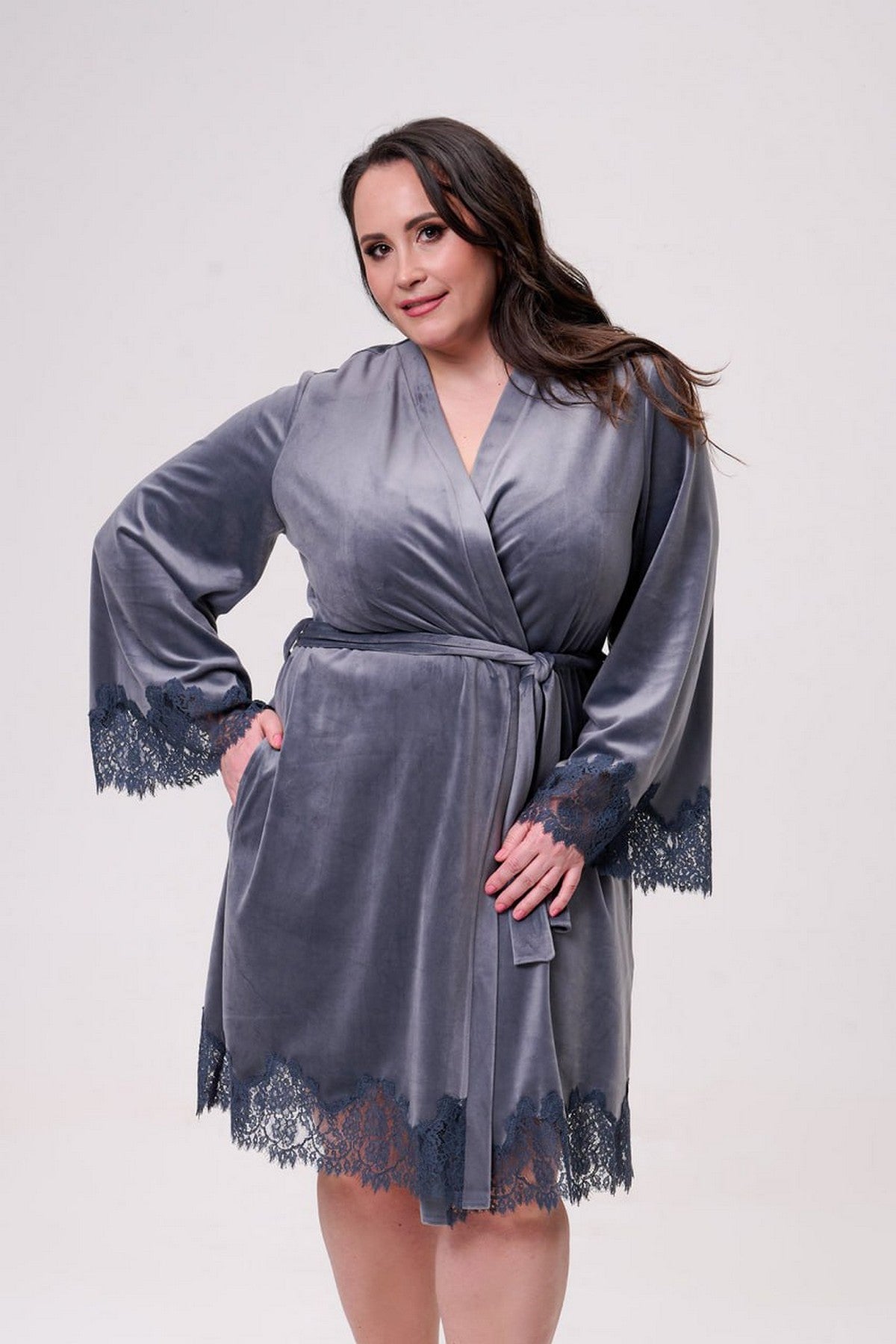 Велюровый халат 1930 grey