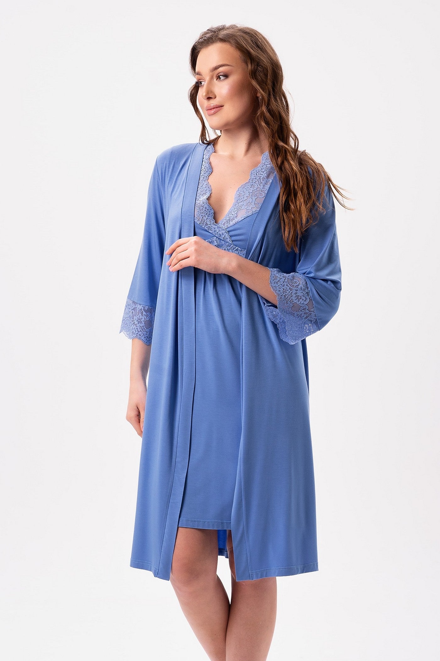 Халат из вискозы 2625/1 blue