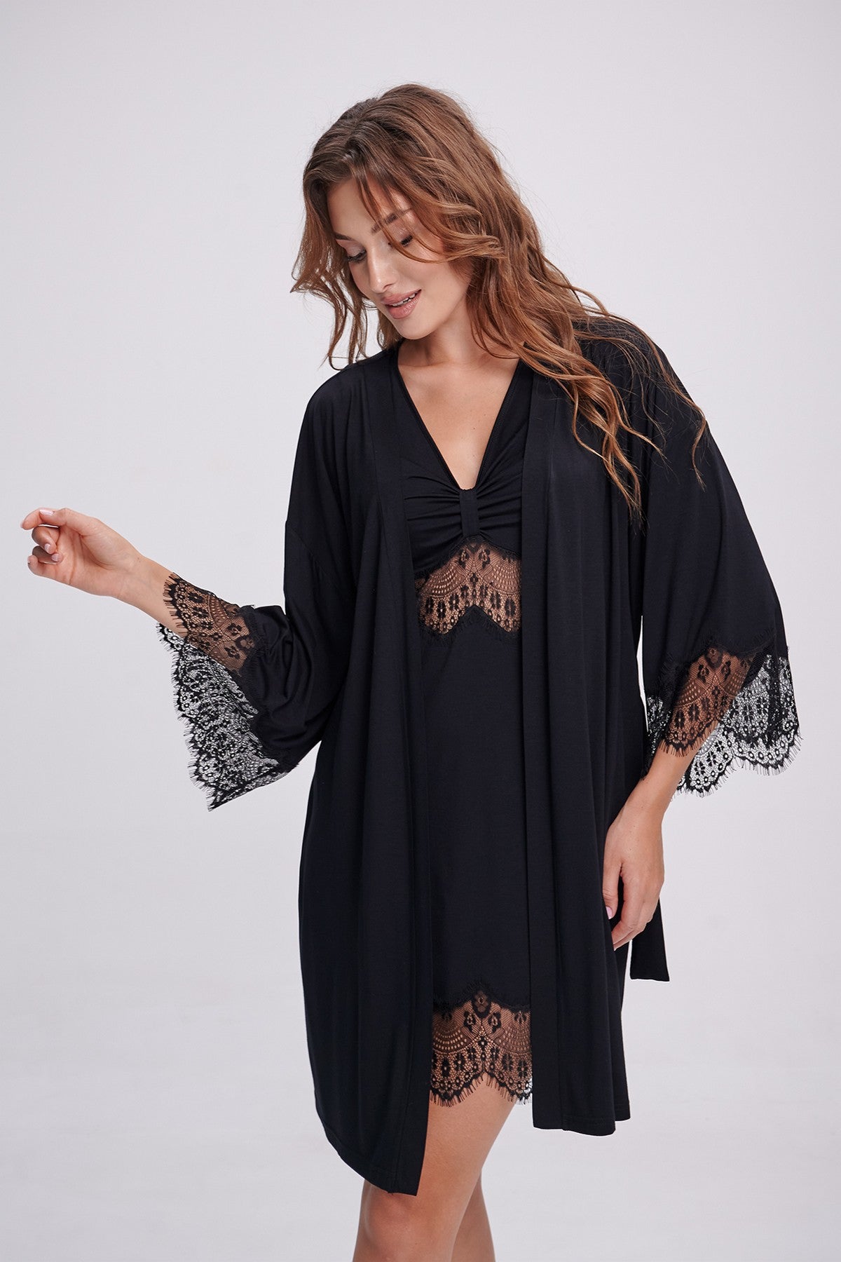 Халат из вискозы 2710/1 black