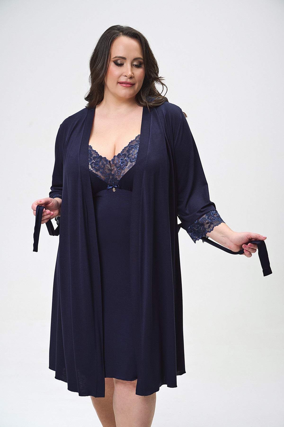 Халат з віскози 2815/1 navy blue Shato