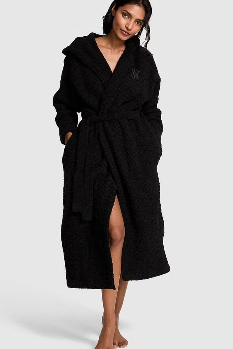 Довгий халат з екохутра 50899275 Black Victoria`s Secret