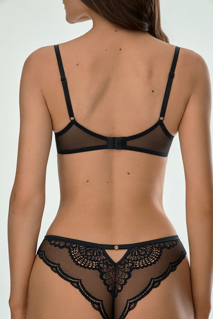 Бюстгальтер із щільними чашками 1025/37 Diva black Jasmine lingerie спина