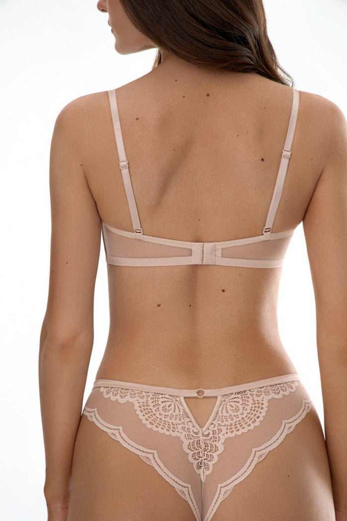 Мереживний бюстгальтер балконет 1029/37 Lexy beige Jasmine lingerie спина
