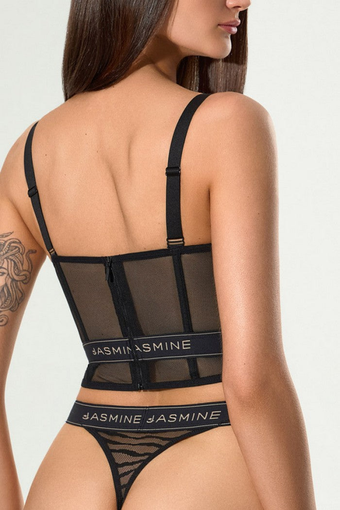 Корсет із мікросітки 1108/33 Anet black Jasmine lingerie спина