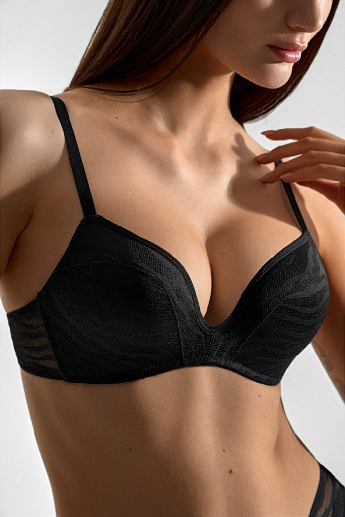 Мереживний бюстгальтер пуш-ап 1109/33 Adri black Jasmine lingerie