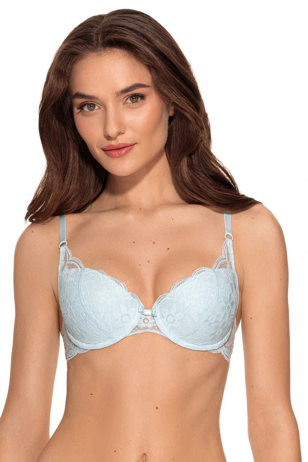 Кружевной бюстгальтер пуш-ап 1127/10 July crystal blue