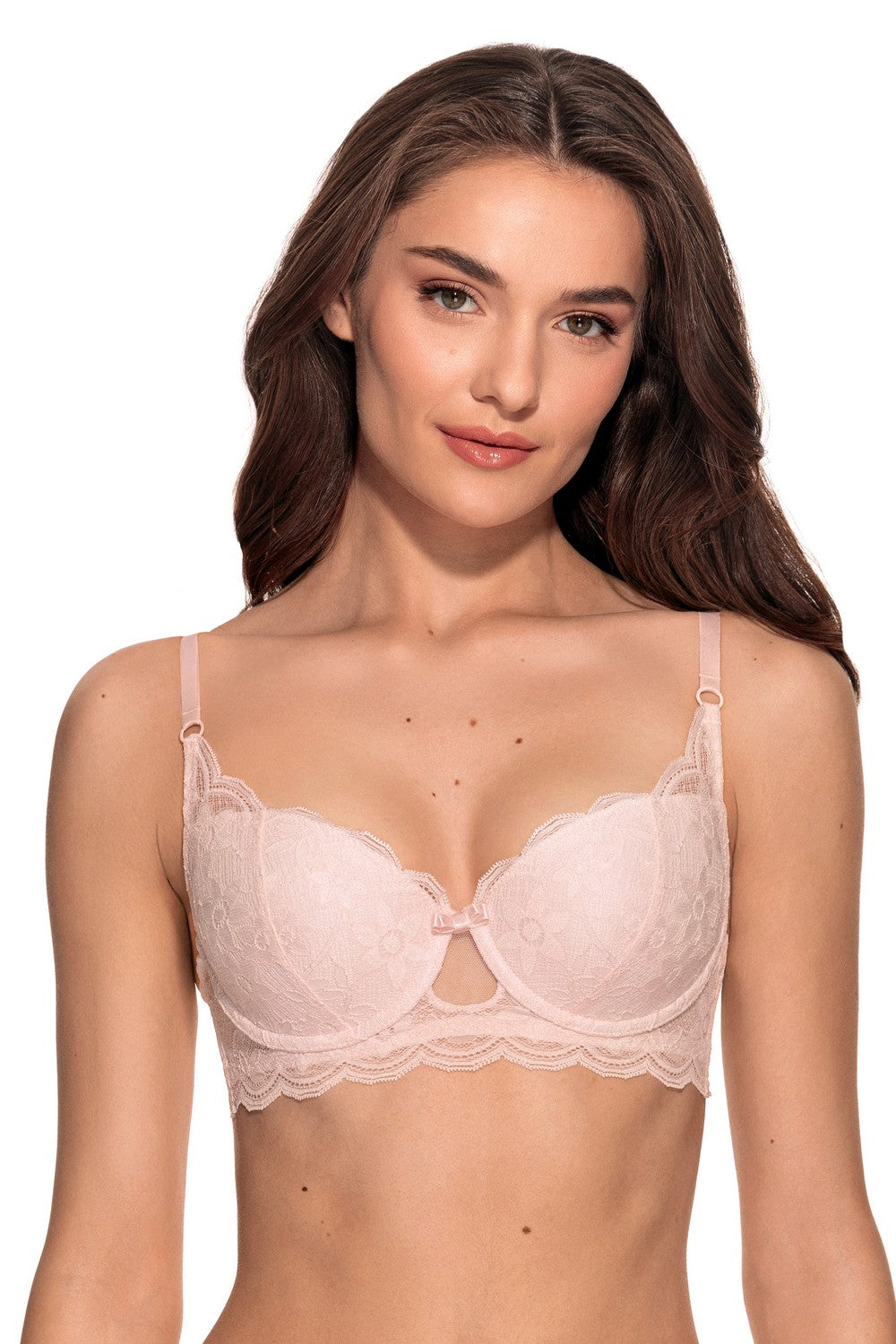 Кружевной бюстгальтер балконет 1128/10 Luis rose powder