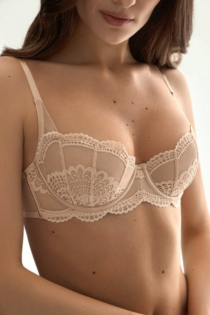 М'який бюстгальтер із мережива 1424/37 Elia beige Jasmine lingerie