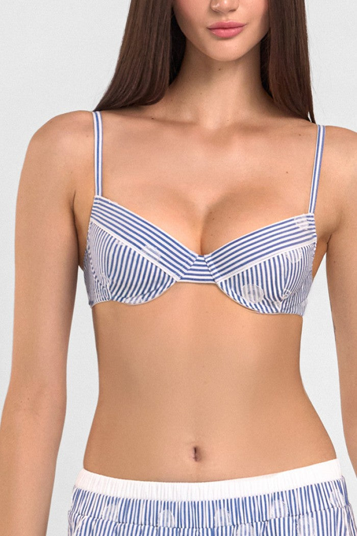 М'який бюстгальтер у смужку 1461/55 Effy blue/white Jasmine lingerie