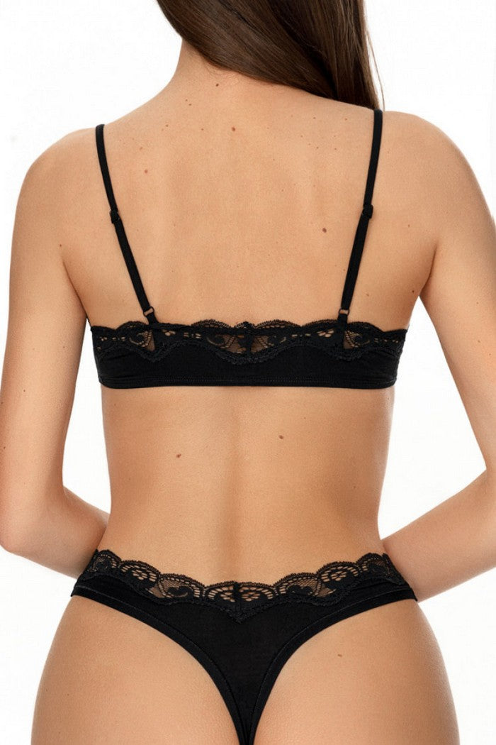 Бра-топ із віскозі 1621/62 Lein black Jasmine lingerie