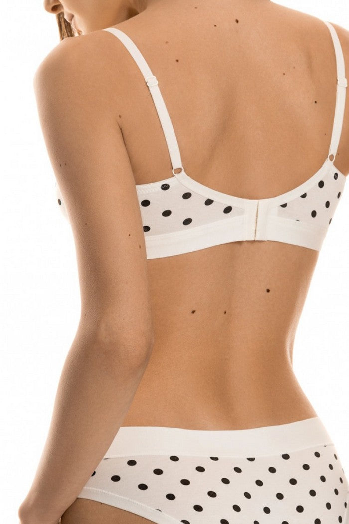 Хлопковый бралет в горошек 1908/8 Lary milk/black