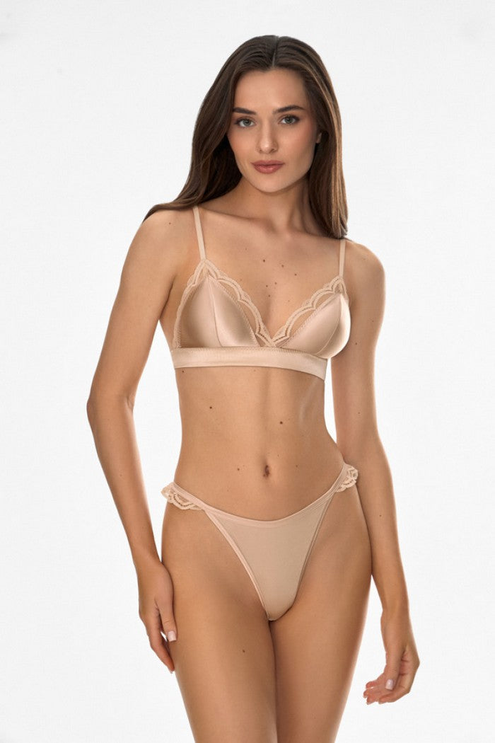 Трусики стрінг з мереживом 2108/37 Leisy beige Jasmine lingerie