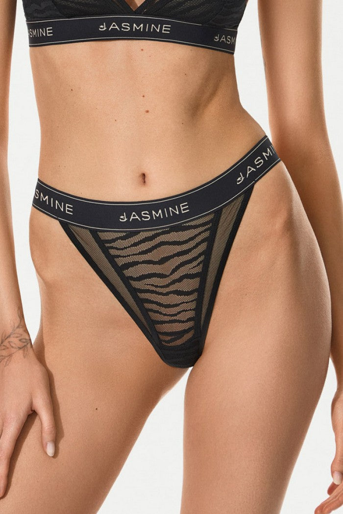 Трусики стрінг із мікросітки 2110/33 Orchid black Jasmine lingerie