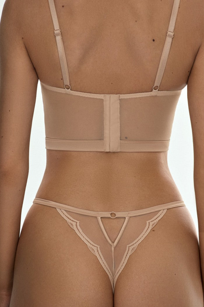 Мереживні трусики стрінг 2162/37 Helena beige Jasmine lingerie