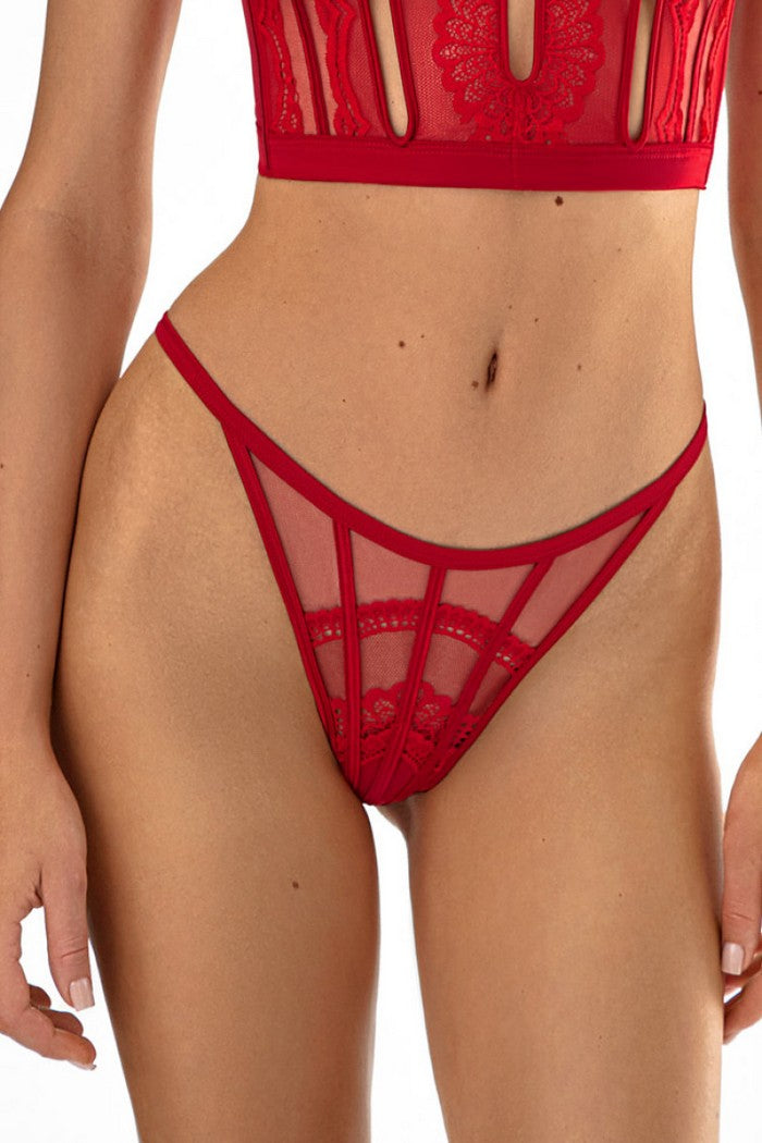 Стрінги з тонкими боковинками 2208/37 Donna red Jasmine lingerie