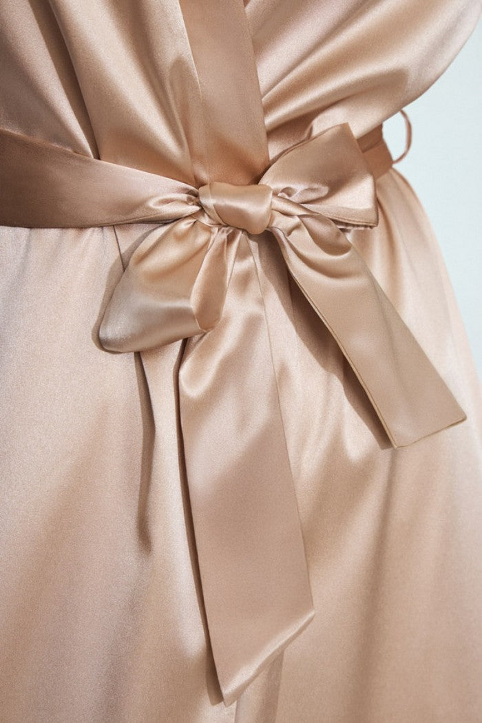 Халат з атласу 4105/84 Vivien beige Jasmine lingerie деталь