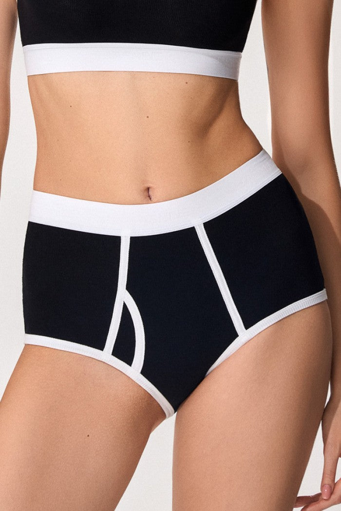 Шортики з бавовни 5601/34 Linda black/milk Jasmine lingerie