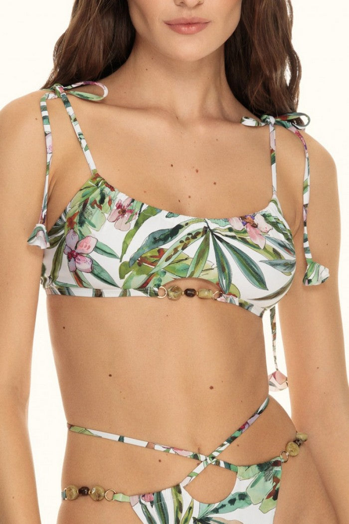 Купальный топ с принтом 6335/64 Enis white/green