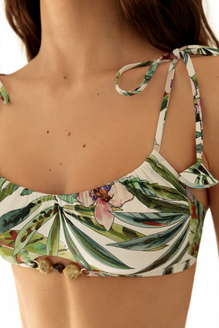 Купальный топ с принтом 6335/64 Enis white/green