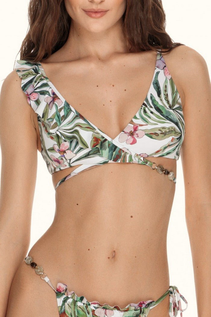 Асимметричный купальный бюстгальтер 6337/64 Lada white/green