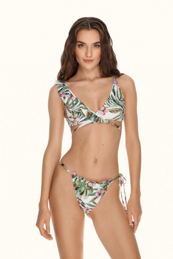 Асимметричный купальный бюстгальтер 6337/64 Lada white/green