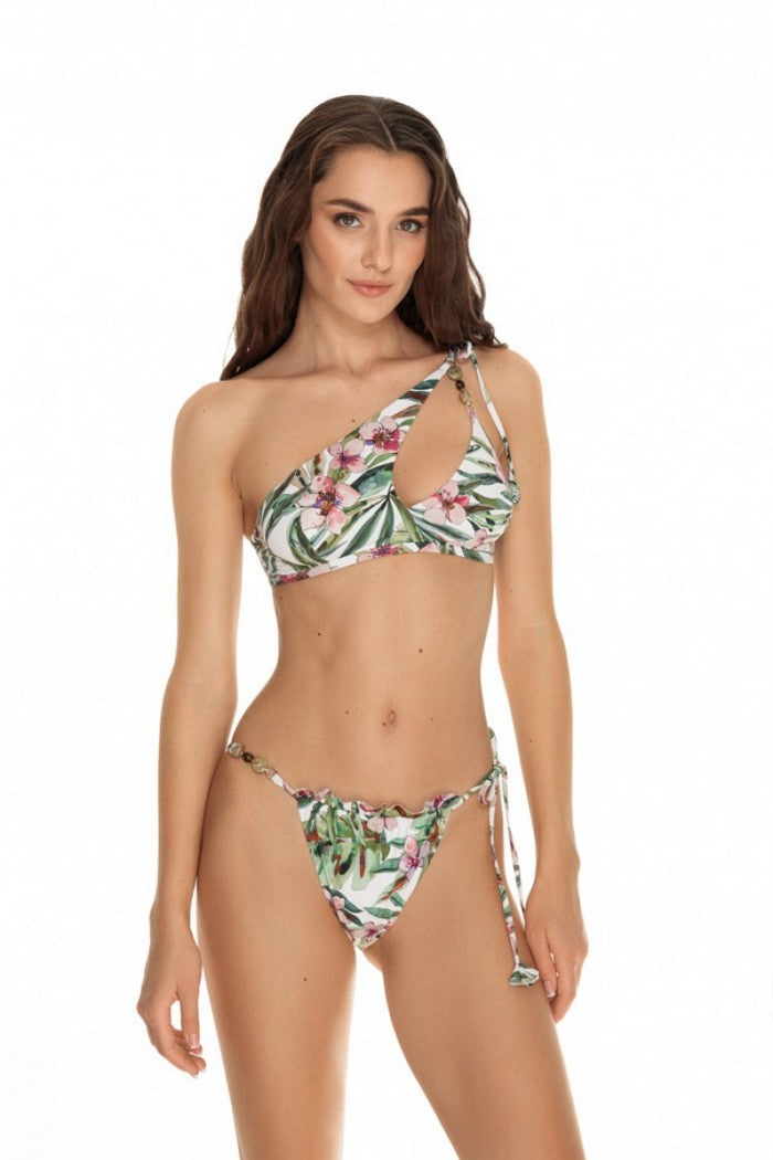 Купальный топ на одно плече 6343/64 Lily white/green