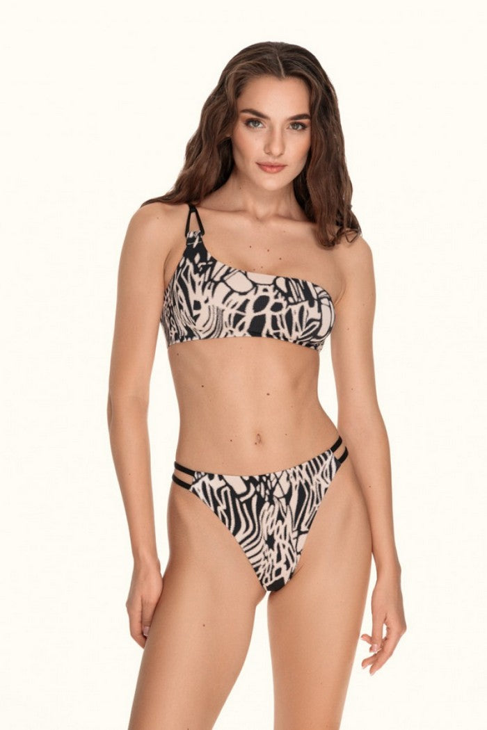 Купальный топ на одно плече 6373/68 Eryn beige/black