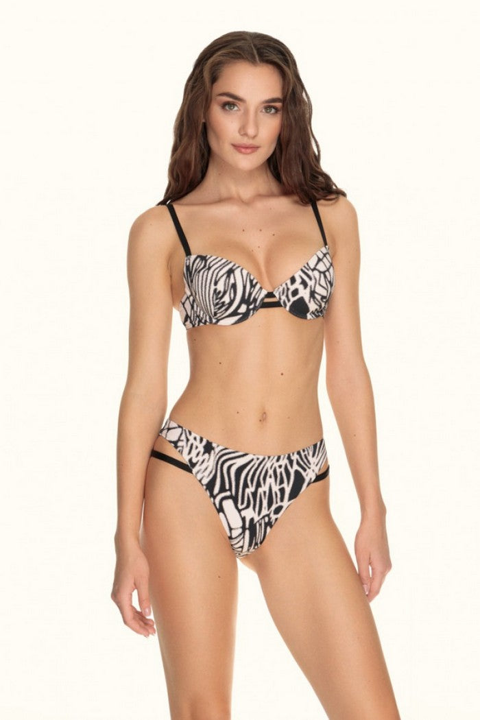 Купальний бюстгальтер пуш-ап 6376/68 Nila beige/black