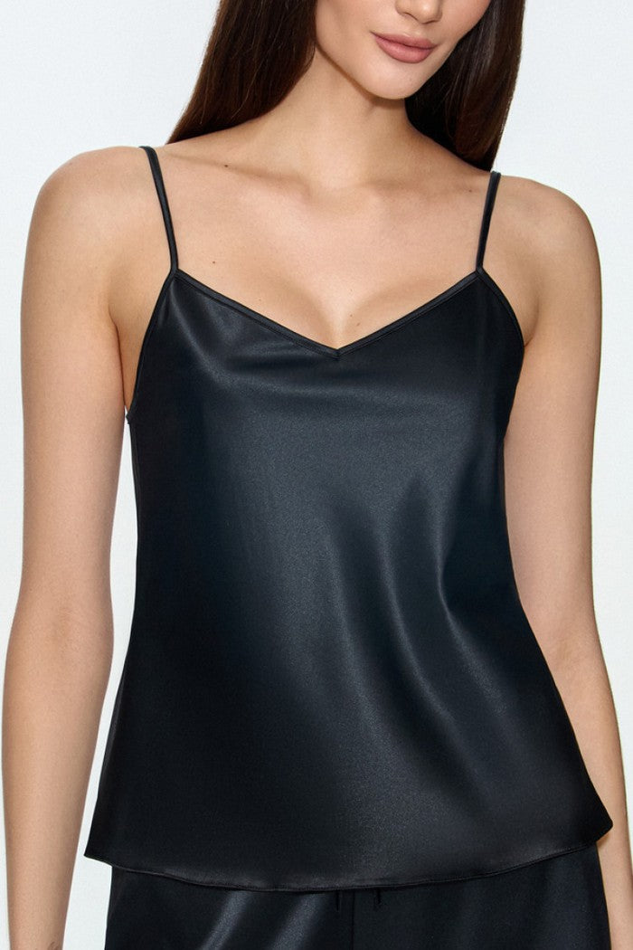 Майка з атласу 6607/84 Simona black Jasmine lingerie