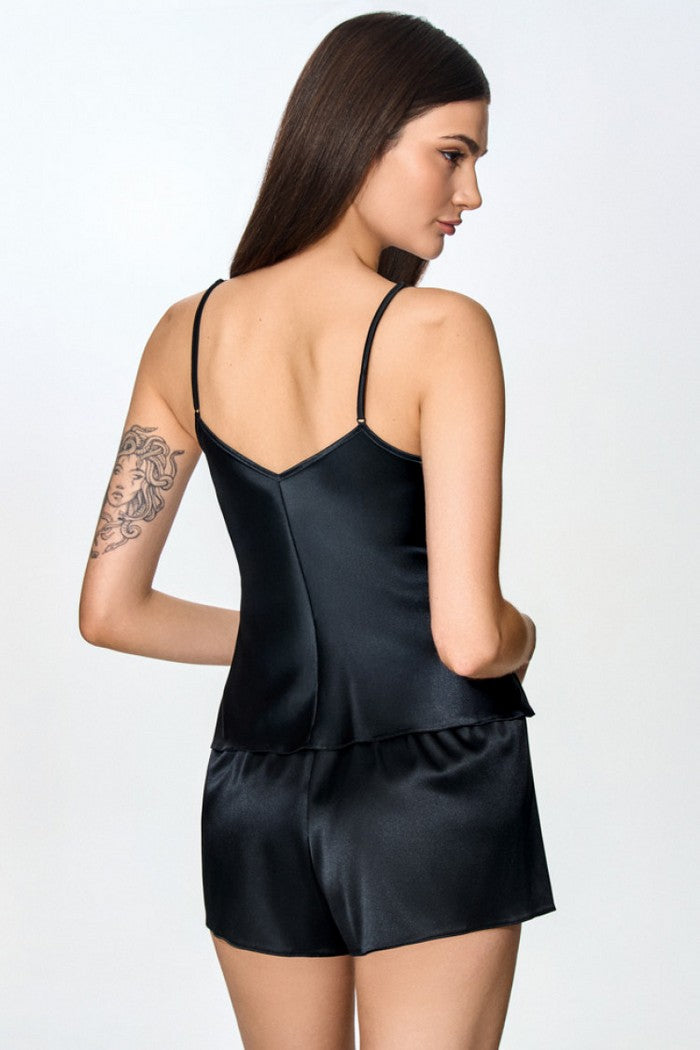 Майка з атласу 6607/84 Simona black Jasmine lingerie