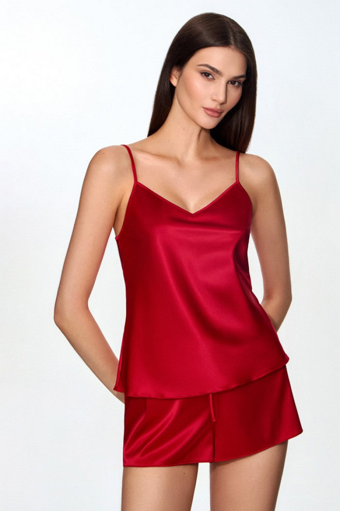 Майка з атласу 6607/84 Simona red Jasmine lingerie