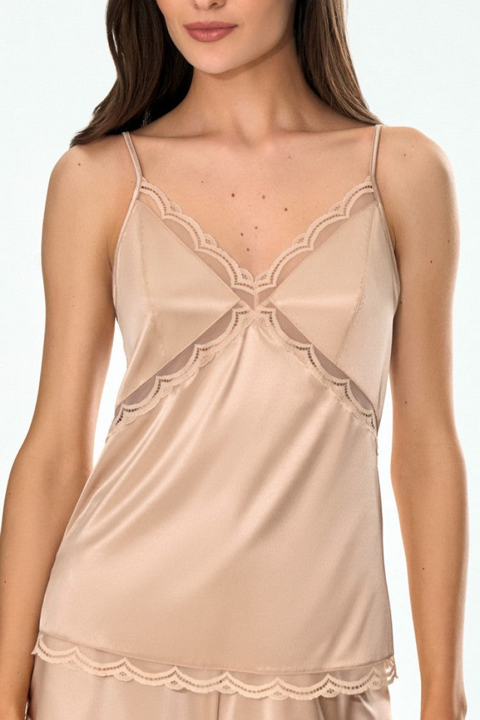Майка майка з атласу 6611/37 Vlada beige Jasmine lingerie