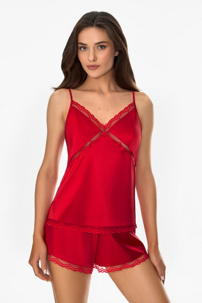 Майка майка з атласу 6611/37 Vlada red Jasmine lingerie