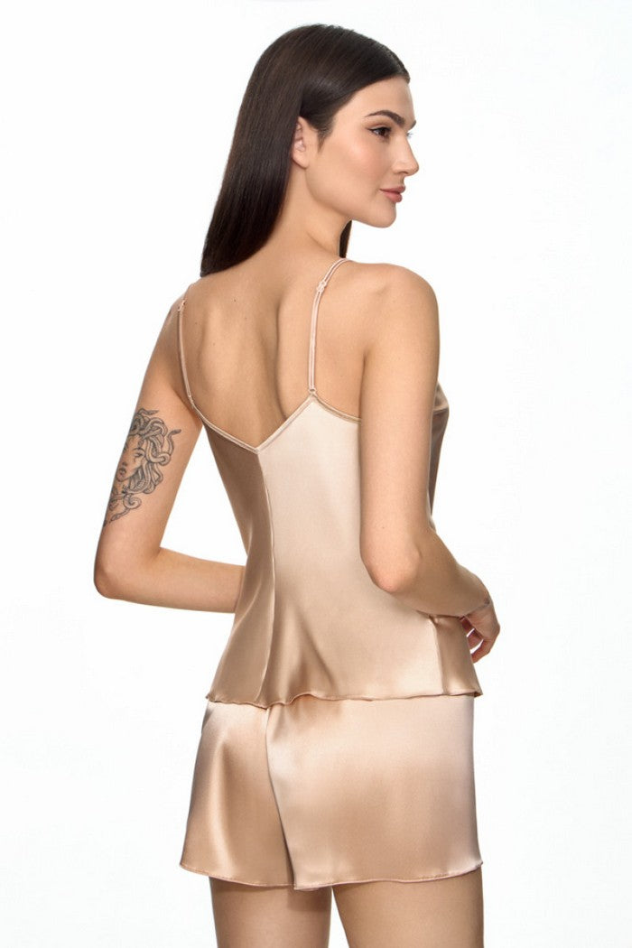 Піжамні шорти із атласу 6706/84 Elinor beige Jasmine lingerie
