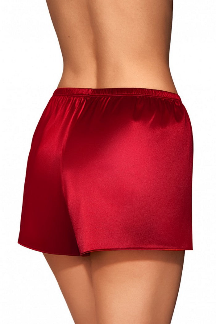 Піжамні шорти із атласу 6706/84 Elinor red Jasmine lingerie спина