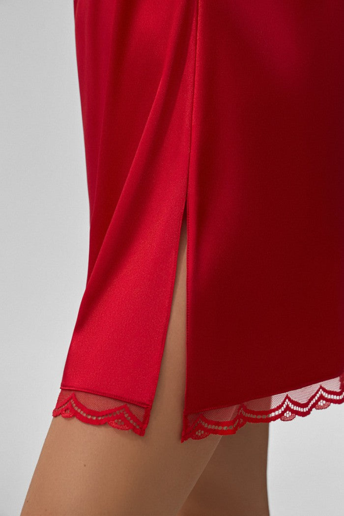 Нічна сорочка з атласу 8105/37 Ernesta red Jasmine lingerie