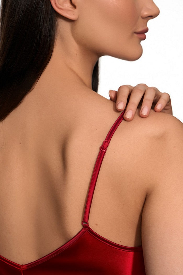 Нічна сорочка з атласу 8129/84 Lumina red Jasmine lingerie