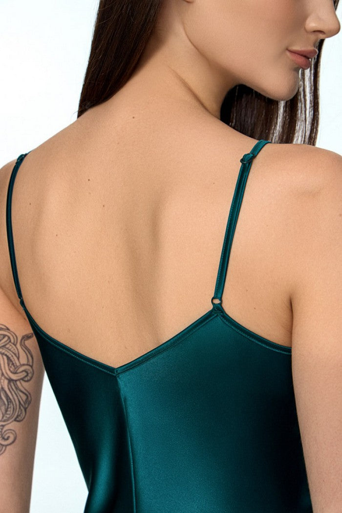 Нічна сорочка з атласу 8129/84 Lumina teal Jasmine lingerie
