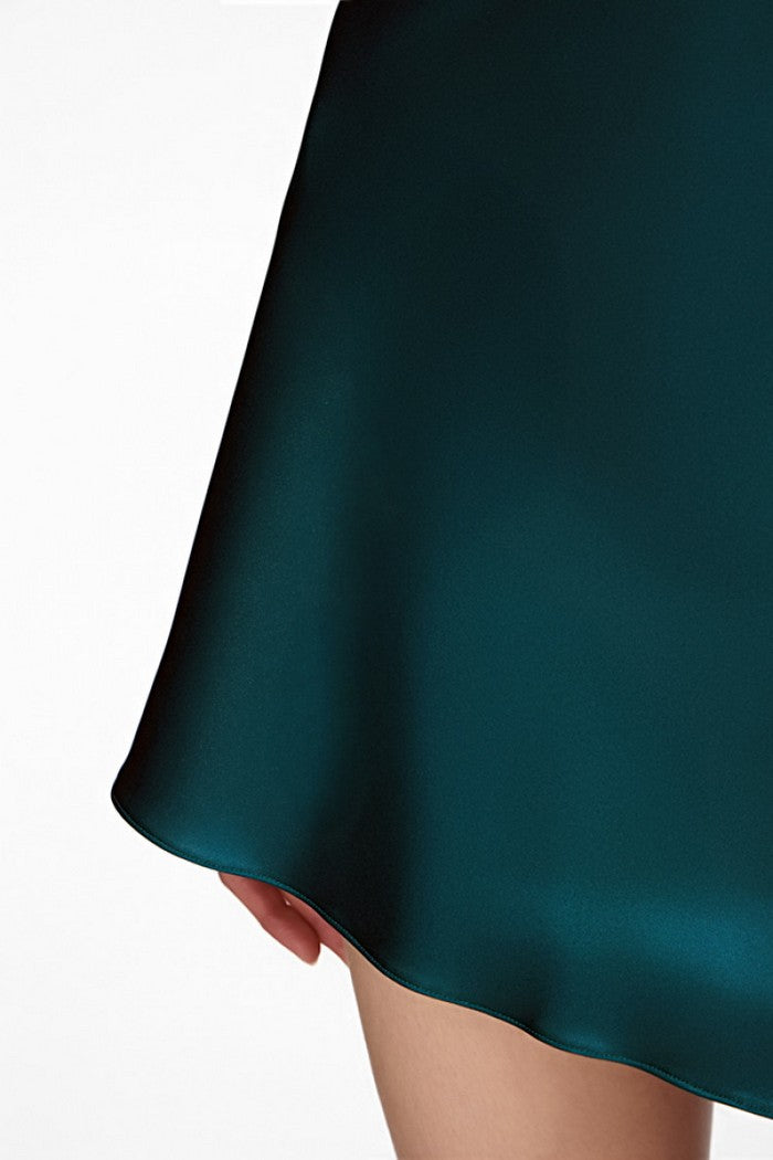 Нічна сорочка з атласу 8129/84 Lumina teal Jasmine lingerie